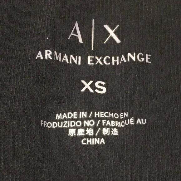 Beautiful delicately ribbed Armani Exchange black racer back tank - Picture 3 of 4